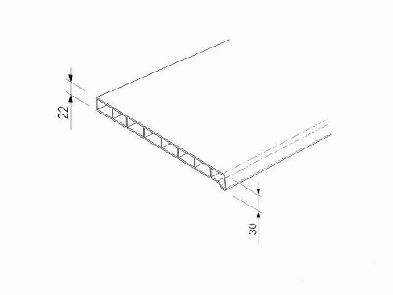 Подоконник пласт. Moeller LD S 30 /300/ белый матовый /1,5м — изображение 2