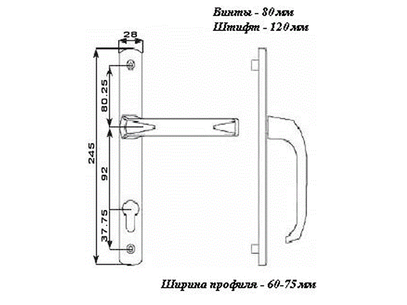 Гарнитур нажимной Elementis DENIZ подпружиненный 28/92 Коричневый RAL8019 — изображение 2