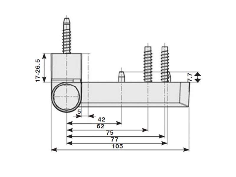 Петля дверная Maxbar PS27 (23-26,5/105-42)  RAL8077 E, Коричневый RAL8077 — изображение 4