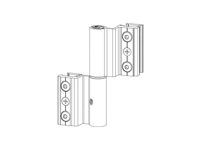 Петля дверная для профиля Alumark S40, двухчастная, корич. RAL8017 — изображение 3