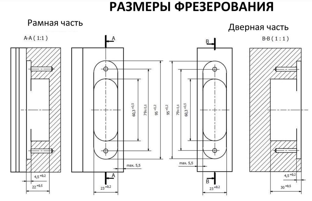 Петля дверная скрытая универсальная, 3D, 95x23 мм, 60 кг, цама, хром сатин., с 4 пласт. колпачками — изображение 7