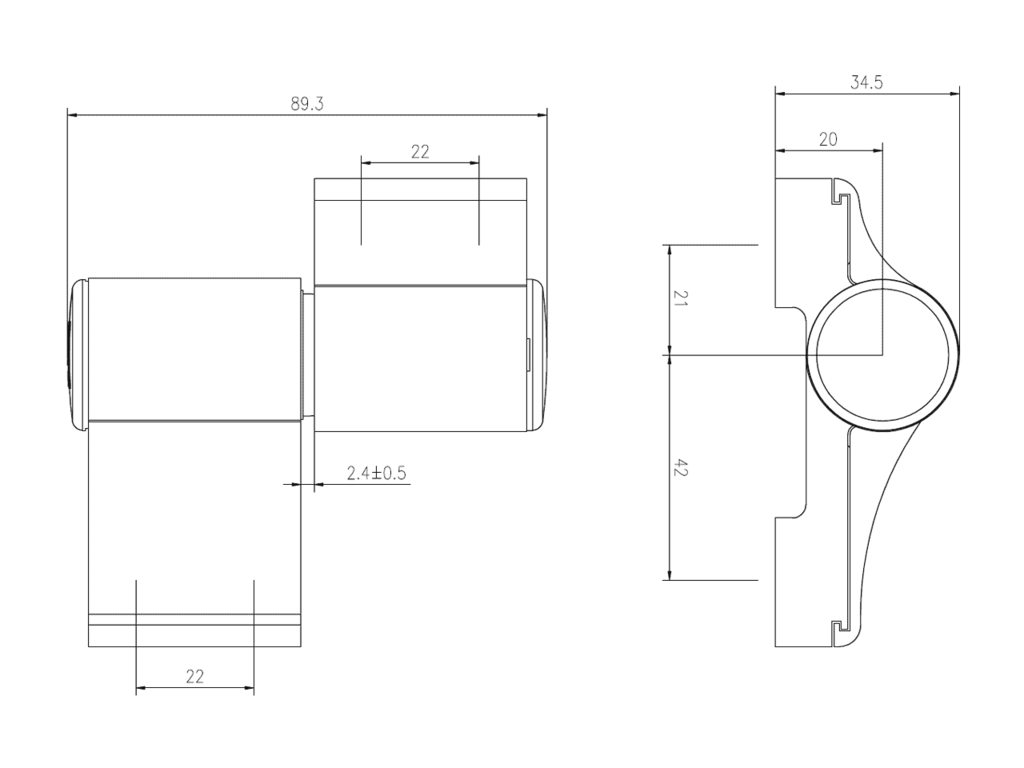 Петля дверная втулочная 2-х секционная, м/о 63 мм, крепление на тепл. профиль, неокраш. — изображение 2