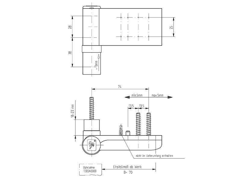 Петля Maxbar KT-EV наплав 18-23мм, Белый RAL9016 — изображение 4