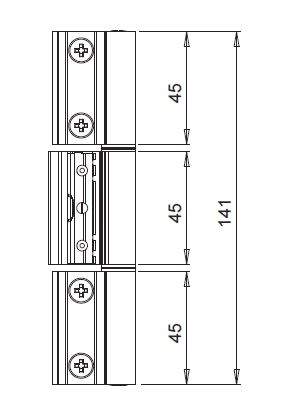 Петля поворотная для профиля AlumarkS40, трехчастная, неокрашенная, 00119005 — изображение 3
