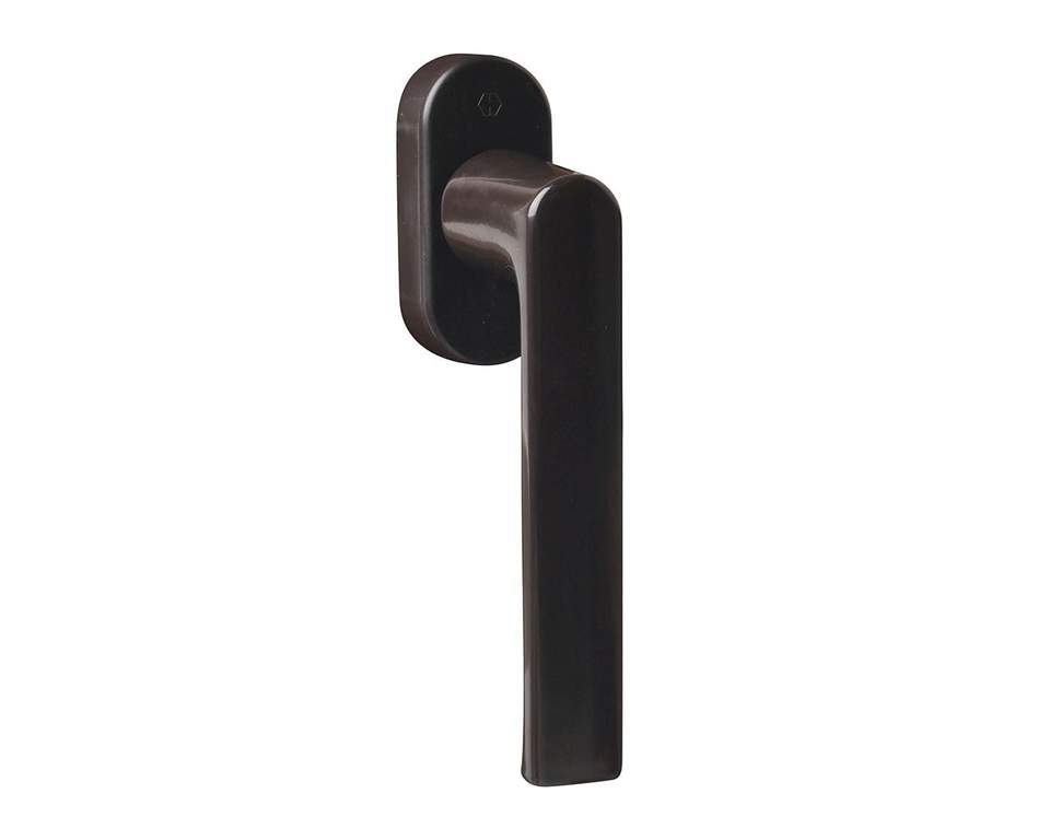 Ручка оконная алюминиевая  HOPPE Hamburg SecuForte, штифт vario fit 32-42 мм, 45°, 2 винта М5х45,  2 винта М5х50, коричневая — изображение 5