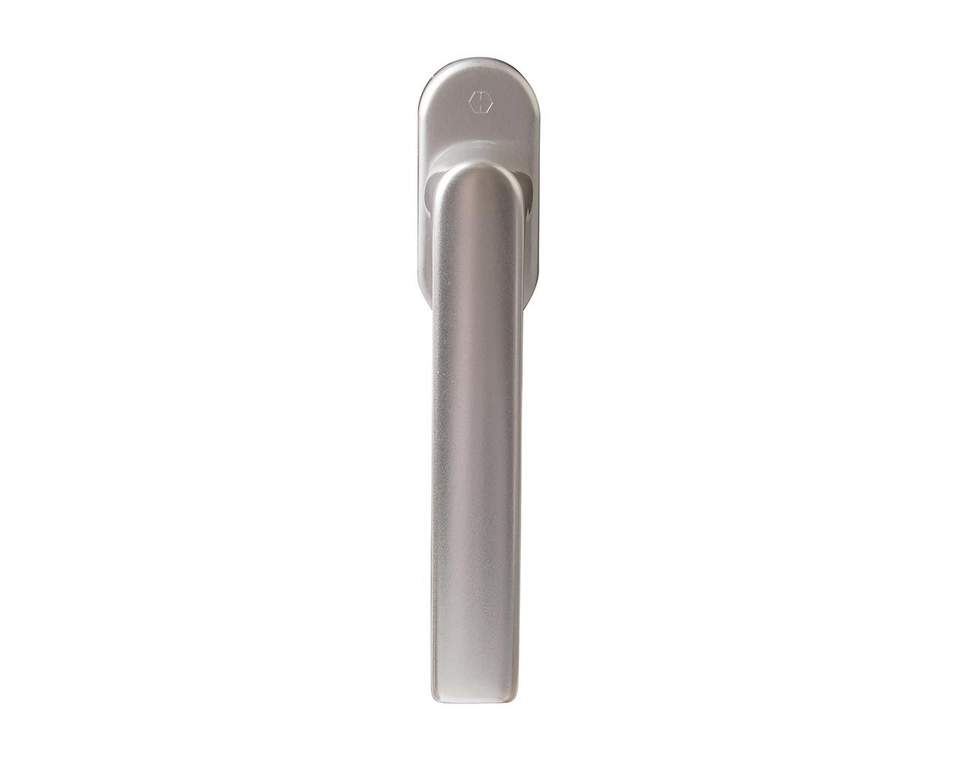 Ручка оконная алюминиевая  HOPPE Hamburg SecuForte, штифт vario fit 32-42 мм, 45°, 2 винта М5х45,  2 винта М5х50, серебро — изображение 4